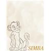Komar Poster da parete Disney The Lion King Simba Sketch, dimensioni 30 x 40 cm, decorazione per cameretta dei bambini, arrotolato senza cornice, beige