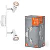 LEDVANCE LED SPOT GU10 2 x 3,4 W, 460 lm, bianco, temperatura di colore 2.700 K, colore della luce bianco caldo, design senza tempo, lampada LED sostituibile, ideale per interni, teste regolabili