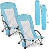 VEVOR Sedia da Campeggio Pieghevole Portatile 2 pezzi, Sedie da Campeggio Pieghevole con Schienale Lungo Carico max. 150 kg, Sedia Portatile per Picnic Pesca Campeggio, Colore Azzurro