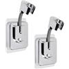 Fuhesgu 2 Pezzi Supporto per Soffione Doccia Senza Foratura, Supporto Doccia Adesivo Doccetta Regolabile a 360°Porta Doccino per Doccia con Gancio Supporto da Parete per Bagno, Adesivo Forte