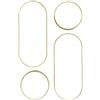 HOME DECO FACTORY, HD0110, Specchi Decorativi Ovali Oro - Set da 4, Eleganti e Versatili per Soggiorno, Camera da Letto o Bagno, Effetto Ingrandimento, Facile da Installare - 30x40 cm, Oro
