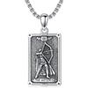 ROMANTICWORK Collana da donna in argento sterling 925 con motivo a carte di tarocchi Ekate/Atena/Artemis/Lilith/Medusa, gioiello della mitologia greca, regalo per Natale, Argento sterling, Nessuna