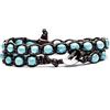 Tamashii bracciale TURCHESE pasta lungo due giri benedetto monaci buddisti budda tibet