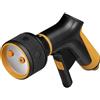 Fiskars Pistola per Irrigazione, 3 Funzioni, Flusso Regolabile di Continuo, Con Regolatore Anteriore e Interruttore a Leva On/Off, SoftGrip, Misura Universale, Nero/Arancione, 1065483