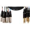 CORDIAL - Frusta multicoppia bilanciata 8 canali 3 m XLR maschio → Jack TRS 6.3 mm REAN Neutrik, CML‑80‑MV‑3‑C
