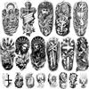 BASIFA 77 Fogli di Tatuaggi Temporanei Cristiani per Donne e Uomini, 17 Fogli di Tatuaggi Religiosi con Croci Gesù Dio e Angeli per Braccia e Petto di Adulti, 60 Fogli di Piccoli Tatuaggi per Bambini
