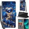 PHINIENLAND Cover per Xiaomi 13T / 13T Pro custodia portafoglio Cuore | 3 scomparti carte, 1 tasca banconote, Chiusura magnetica, Supporto, Pelle PU flip cover per Redmi K60 Ultra