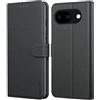 Leacckl Cover per Google Pixel 10a, Custodia a portafoglio in Pelle PU Premium [Magnetica a Scatto] [Funzione Stand], Nero
