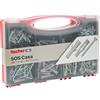 Fischer Kit SOS Casa Valigetta 180 Tasselli con Vite Assortiti per Fissaggio su Muro Pieno, Forato e Cartongesso, Totale Set 360 pezzi, 71080