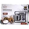DCG Impastatrice Planetaria KM1401S Impastatore Ciotola in Acciaio 4lt con Accessori, Colore Silver Grigio 8 Velocità, Potenza 1000W