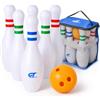 CT SPORTS Set di bowling gigante per adulti - 6 birilli jumbo, palla e borsa da trasporto - Gioco per prato all'aperto e al chiuso - Gioco per feste in giardino, barbecue, team building ed eventi