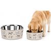 Flamingo ciotola per cani - grande ciotola Jappie beige in inox - antiscivolo e lavabile - 1,7L