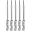 QUARKZMAN 5pz Punte per Cacciavite Chiave Esagonale 2,5mm (H2,5) Metrico 1/4 Attacco Esagonali 75mm (3) Punta Magnetica Lunghe Acciaio S2 Punta Trapano Piatte Grado Industriale per Viti