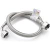 Home Range WRAS - Connettore singolo flessibile a gomito da 1/2 x 1/2, in acciaio inox, intrecciato con raccordo a gomito a 90°, per caldaie, cucine, bagni, servizi igienici e lavandini (500 mm)