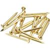 QUARKZMAN 15Pz Chiodi in Ottone 2.8x35mm(DxL) Chiodi per Quadri Muro Testa Rotonda Piccoli in Ottone Hardware per Progetti Fai da Te in Legno Scatole Decorative Casa, Tono Ottone