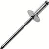 DOJA Industrial | Rivetti Alluminio testa larga | 4,8 x 18 mm | 200 Pezzi | Ribattini lisci per Kit Rivettatrice Pneumatica e Manuale | Fissaggio Lamiera Alluminio, Targa (Auto e Moto) e Metallo