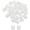 sourcing map 100 tasselli per cerniere da 0,9 x 1 cm, inserti in plastica con filettatura per cerniere di ante di armadietti, collegamenti di mobili, bianco