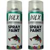WLX Vernice spray 400ml. Bomboletta spray ad asciugatura rapida. Vernice per graffiti. Lucido (Nero (set di 2))