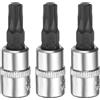 QUARKZMAN 3Pz T30 Attacco Stella 6 Punte Con Innesto Quadrato 1/4 Prolunga Bit Impatto Set Chiavi Cricchetto Acciaio S2 E CR-V, Argento E Nero