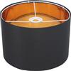 IGTOPS Abat-jour, tamburo, 30 cm paralume in tessuto, per lampade da tavolo, da terra e a sospensione, per soggiorno e camera da letto, lampadario, applique, schermo (nero-oro)