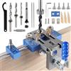 EFUTURETIME 3 in 1 Dima per Fori a Tasca, 5/8/10/15 mm Sagoma per Tasselli Regolabile, Dima di Tassellatura Verticali per Forature e Collegamenti Rapidi e Precisi, Blu
