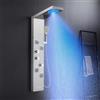 KINKIBOS Sistema di pannello LED doccia termostatica miscelatore 6 funzioni, colonna pioggia e nebbia, 4 getti di massaggio, doccetta e beccuccio per vasca