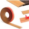 ztowoto 300cm Striscia Di Copertura-Autoadesivo,Soglia Di Dislivello Pavimento Pvc,Striscia Di Porta Di Transizione Bordi Pavimentazione,Bordo Moquette Per Transizione(3.5 Cm,Venatura Del Legno Gialla)
