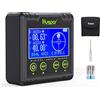 Huepar Medidor de ángulos Medidor de inclinómetro digital LCD, inclinometro a doppio asse caja nivel de buscador de ángulo con base magnética con ranura en V e inclinómetro de retroiluminado-AG03