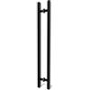 LVYIHAN Maniglie Quadrate Nero Opaco per Porta da Fienile 30/60/90/120/150 cm, Maniglia da Tirare e Spingere su Entrambi i Lati, Maniglia Lunga per Porte Francesi Porte Esterne Porte da Doccia
