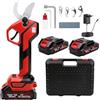 Telituny Cesoie elettriche senza fili 40 mm, cesoie professionali a batteria con 2 batterie 1500 mAh e motore brushless 600 W, forbici elettriche con display LCD, per alberi e alberi frutto