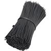 Nujvnuj 1000 fascette stringicavo riutilizzabili, 15 cm, in filo di ferro rivestito di plastica, colore nero, per fasciare e fai da te
