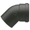Nova italf Curva gomito a 45° Fumisteria in Acciaio al Carbonio Smaltato Nero per Stufe a Pellet e Legna sp 2mm (D 80 mm RAGGIO STRETTO)