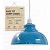 DC VOLTAGE Paralumi industriali stile retrò per lampade a sospensione, forma a cupola curva in metallo, facili da montare per apparecchi di illuminazione da soffitto. (Blu)
