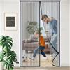BukyTom Zanzariera Magnetica Porta 85x210 - Nera Tenda Zanzariere Magnetiche per Porta Balcone - Magnete Zanzariera con Calamite - Magnetic Door Screen - Rete Fine Magneti Anti Zanzare