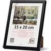 3-B Cornice portafoto LUND - Nero - 15x20 cm - Cornice in legno, cornice per foto, cornice per ritratti con vetro acrilico