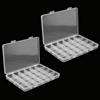 Doreenstar 10 Griglie Scatola Portaoggetti Plastica con Scomparti, Trasparente Scatole Organizer Box Impilabile, Rettangolare Organizzatore per Accessori Perline Gioielli