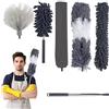 Avesteir 6 pezzi spolverino per polvere Telescopico, Lavabile Microfibra Piumini Cattura Polvere Allungabile Lungo 87-250 cm, Scopa Polvere Pulizia Tapparelle, Ragnatela, Ventilatori Soffitto