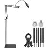 AKOZLIN - Supporto per microfono con braccio a forbice da terra, con base pesante, altezza regolabile da 40 a 120 cm, con adattatore da 3/8 a 5/8 e 1/4, filtro pop, clip per microfono e fascette