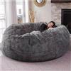 Flyhug Sedia a Sacco di Pelliccia Gigante per mobili da Soggiorno per Adulti Grande Rotonda Morbida soffice Pelliccia Sintetica(Senza Imbottitura) copridivano Pigro 5ft