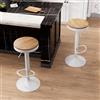 YOUNIKE Sgabello da Bar in Legno Set di 2, Altezza Regolabile e Girevole a 360 ° con Poggiapiedi, Seggiolone per Bar, Cucina, Bancone, Montaggio Facile, Bianco