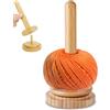 XoeLLe Porta Gomitolo, Legno Porta Rocchetti di Filo, Dispenser per Filati per Uncinetto Maglia, Previene Grovigli e Disallineamento, Accessori per Ricami a Maglia 18 x 8,8 cm Marrone