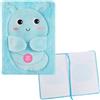 Idena 12105 - Taccuino A5 a righe, Bruco soffice, 80 fogli, 80 g/m² in bianco, con nastro e nastro di peluche