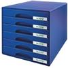 Leitz Plus Cassettiera a 6 Cassetti, Organizer per Riporre Documenti, Cataloghi e Riviste in Formato A4, Adatta per Casa e Ufficio, Blu, 52120035