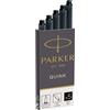 Parker Cartucce di ricarica per inchiostro penna stilografica | Lunghe | Inchiostro QUINK nero | Confezione da 5