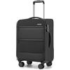 British Traveller Valigia Cabina 57,5cm Trolley Rigido Valigie con 4 Ruote Girevoli e TSA Lucchetto(20pollici, Nero)