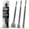 PRESCH SDS plus Set di Scalpelli 3 pezzi - Set completo di scalpelli piatti, larghi e punta - Punte estremamente robuste e durature - lunghezza di 250 mm per colpi potenti