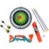 FUNFY Set di tiro con l'arco per dinosauri pieghevole con arco, frecce e bersaglio|Multicolore Perfetto per le avventure in movimento, le battaglie in giardino e i regali di compleanno per bambini