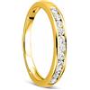 OROVI anello donna Oro 14Kt vero, con Diamanti - Oro Giallo - Gioielli donna - Gioiello Ipoallergenico - anello eternity fatto a mano con elegante scatola portagioie