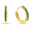 Louis Ciocchetti dal 1887 Orecchini Argento 925 a Scattino con Zirconi 5A verde, 13 mm, argento dorato, Cerchi Giro Lobo, Made