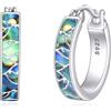 YFN Orecchini in argento Sterling S925 con conchiglia di abalone e design montano - Orecchini da donna